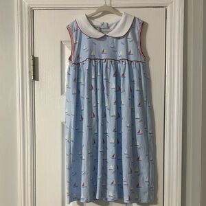 Sailboat Print Sleeveless Dress